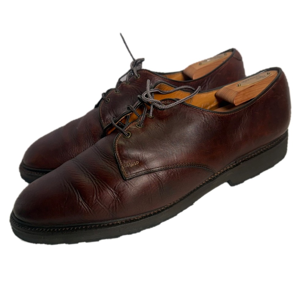Allen Edmonds Fulton 11.5 D Derby Mens Brown Leather Plain Toe Lug Sole Shoes
